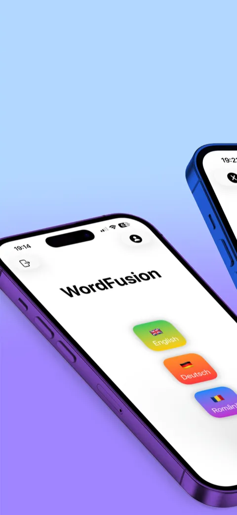 WordFusion iPhone - Language selection